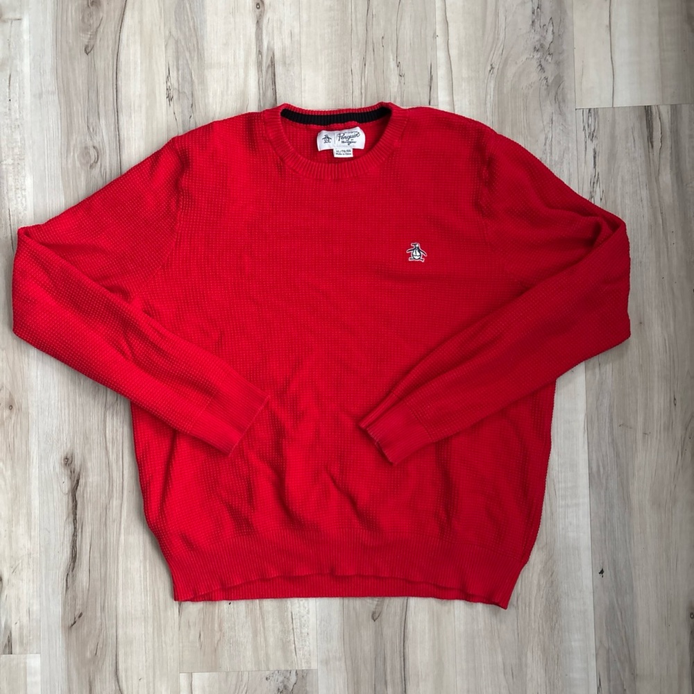 Classic Red Penguin Crewneck Sweater